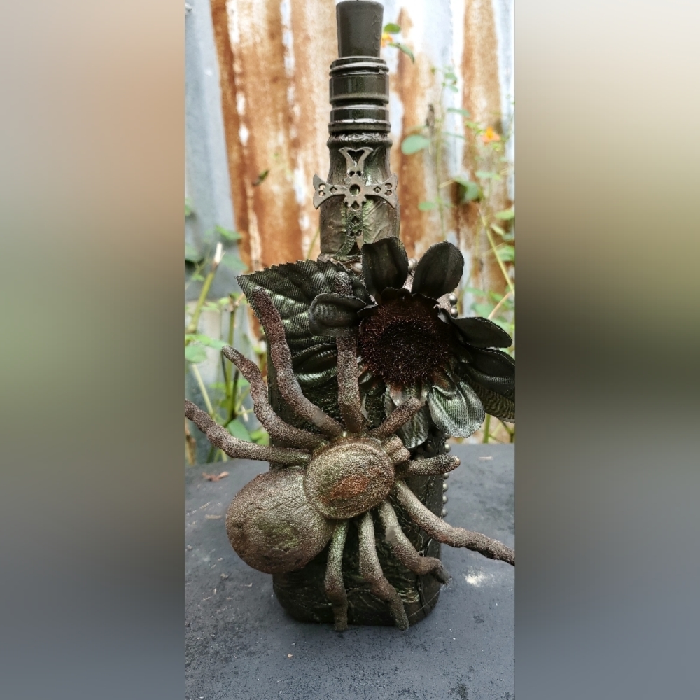 Spooky Spider Early Times Liquor Bottle Bar Decor